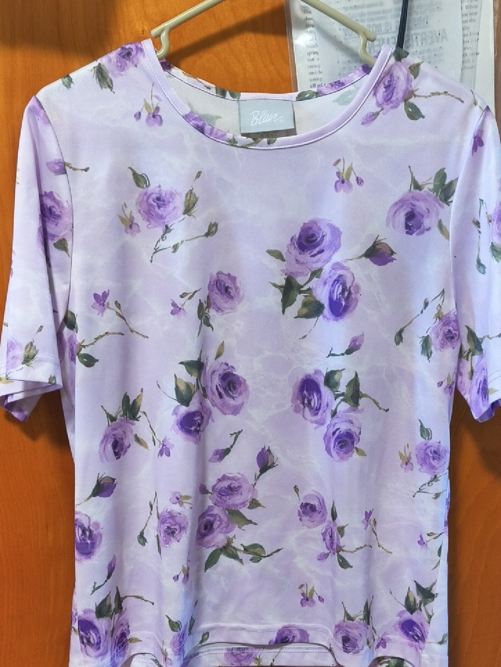 Blair Lilac Rose Print Short Sleeve Tee